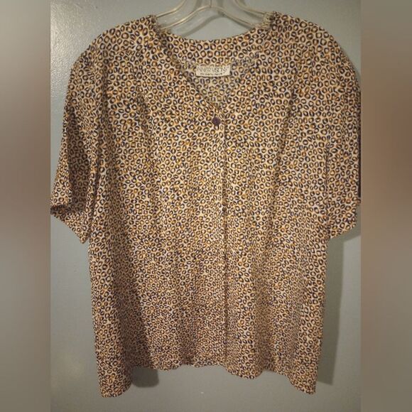 Ship & shore abstract print pleated skirt and shirt set with pockets - Picture 11 of 13